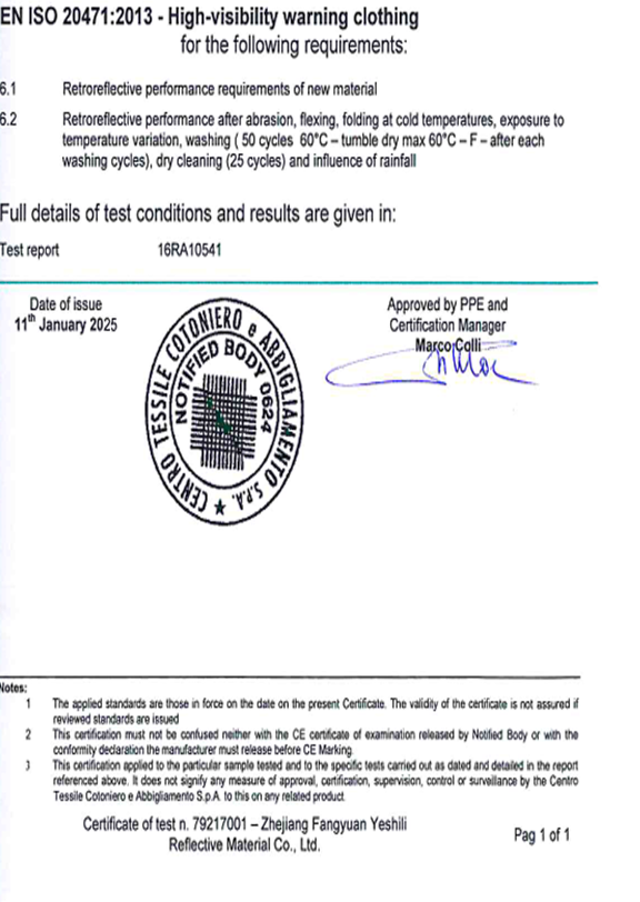 ISO certificate